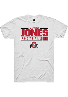 Matthew Jones Ohio State Buckeyes Rally NIL Stacked Box Short Sleeve T Shirt