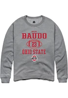 Nolan Baudo  Rally Ohio State Buckeyes Mens Graphite NIL Sport Icon Long Sleeve Crew Sweatshirt