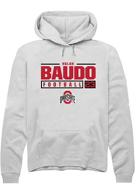 Nolan Baudo Rally Ohio State Buckeyes Mens NIL Stacked Box Long Sleeve Hoodie