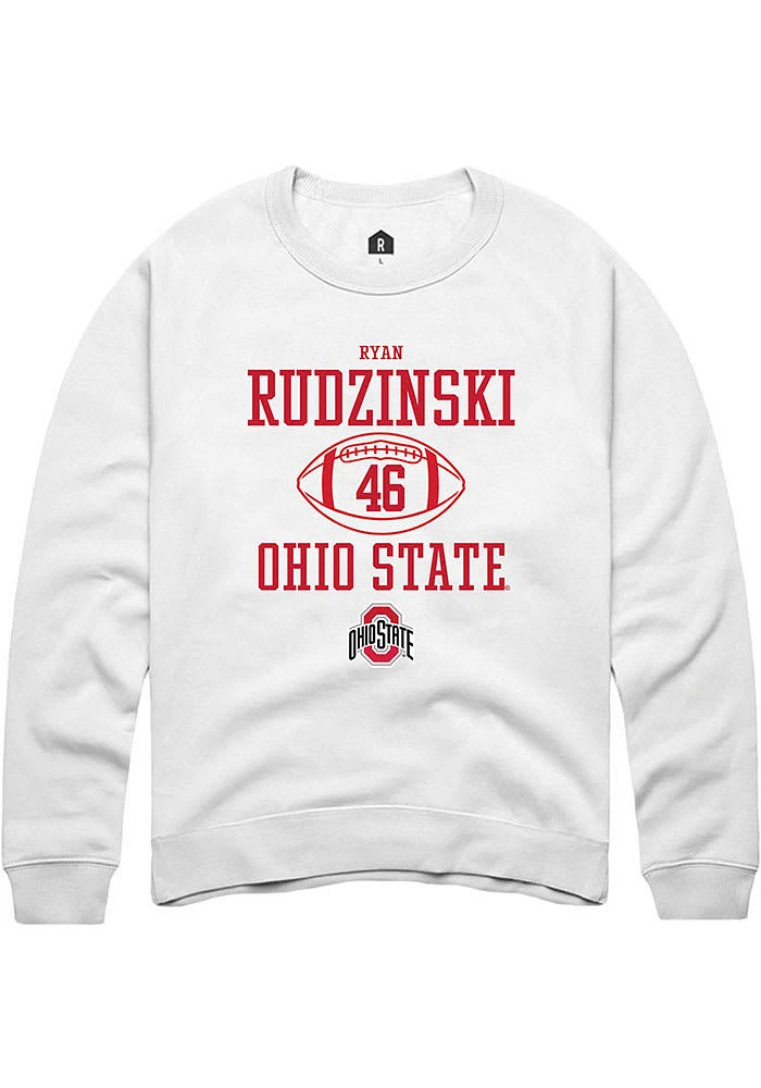 Ryan Rudzinski Rally Ohio State Buckeyes Mens NIL Sport Icon Long Sleeve Crew Sweatshirt