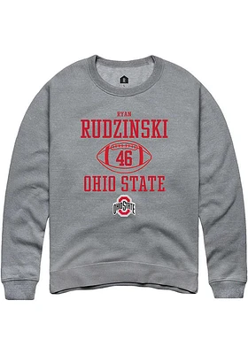 Ryan Rudzinski  Rally Ohio State Buckeyes Mens Graphite NIL Sport Icon Long Sleeve Crew Sweatshi..