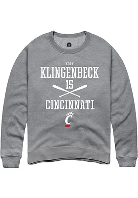 Kory Klingenbeck  Rally Cincinnati Bearcats Mens Graphite NIL Sport Icon Long Sleeve Crew Sweats..