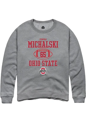 Zenuae Michalski  Rally Ohio State Buckeyes Mens Graphite NIL Sport Icon Long Sleeve Crew Sweats..