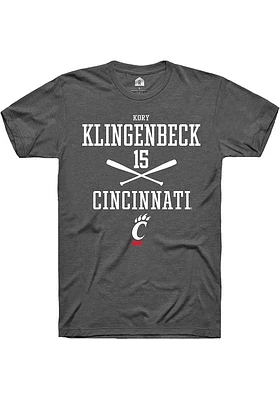 Kory Klingenbeck  Cincinnati Bearcats Dark Grey Rally NIL Sport Icon Short Sleeve T Shirt