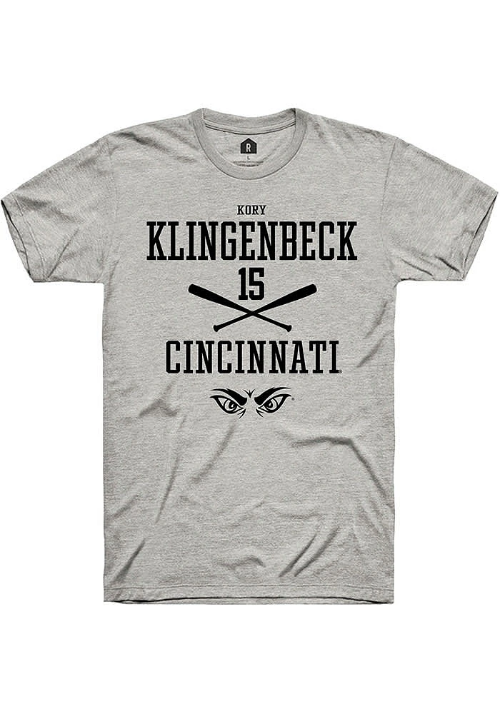 Kory Klingenbeck  Cincinnati Bearcats Ash Rally NIL Sport Icon Short Sleeve T Shirt