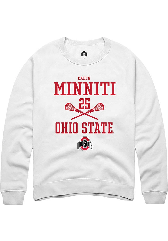 Caden Minniti Rally Ohio State Buckeyes Mens NIL Sport Icon Long Sleeve Crew Sweatshirt