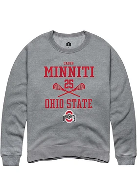 Caden Minniti  Rally Ohio State Buckeyes Mens Graphite NIL Sport Icon Long Sleeve Crew Sweatshir..