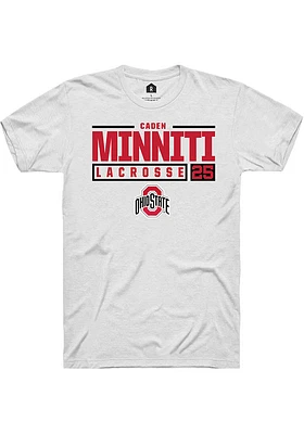 Caden Minniti Ohio State Buckeyes Rally NIL Stacked Box Short Sleeve T Shirt