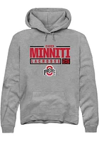 Caden Minniti  Rally Ohio State Buckeyes Mens Graphite NIL Stacked Box Long Sleeve Hoodie