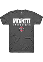 Caden Minniti  Ohio State Buckeyes Dark Grey Rally NIL Stacked Box Short Sleeve T Shirt