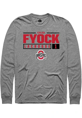 Caleb Fyock Ohio State Buckeyes Rally NIL Stacked Box Long Sleeve T Shirt