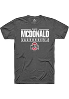 Ellis McDonald  Ohio State Buckeyes Dark Grey Rally NIL Stacked Box Short Sleeve T Shirt