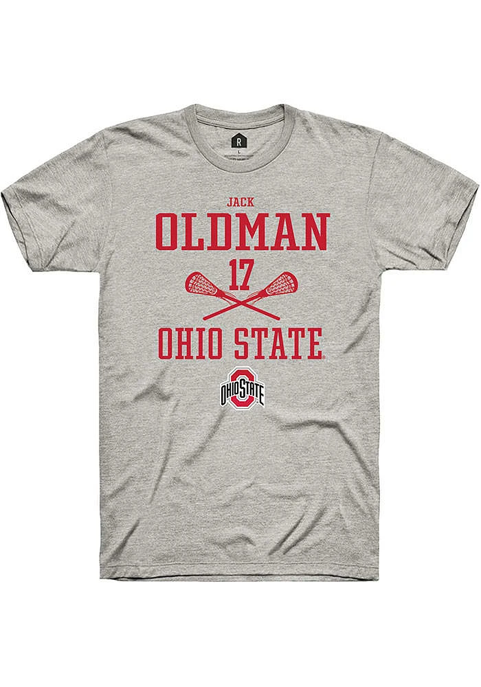 Jack Oldman  Ohio State Buckeyes Ash Rally NIL Sport Icon Short Sleeve T Shirt