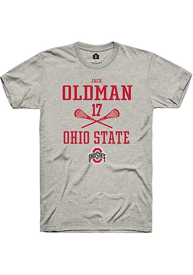 Jack Oldman  Ohio State Buckeyes Ash Rally NIL Sport Icon Short Sleeve T Shirt