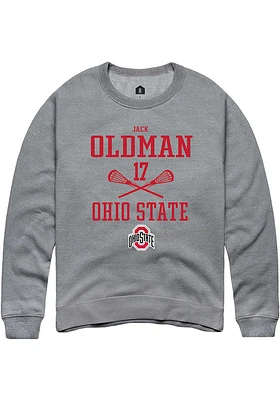 Jack Oldman  Rally Ohio State Buckeyes Mens Graphite NIL Sport Icon Long Sleeve Crew Sweatshirt