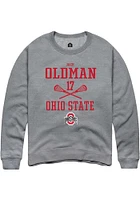 Jack Oldman  Rally Ohio State Buckeyes Mens Graphite NIL Sport Icon Long Sleeve Crew Sweatshirt