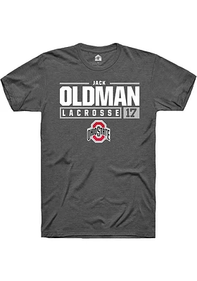 Jack Oldman  Ohio State Buckeyes Dark Grey Rally NIL Stacked Box Short Sleeve T Shirt