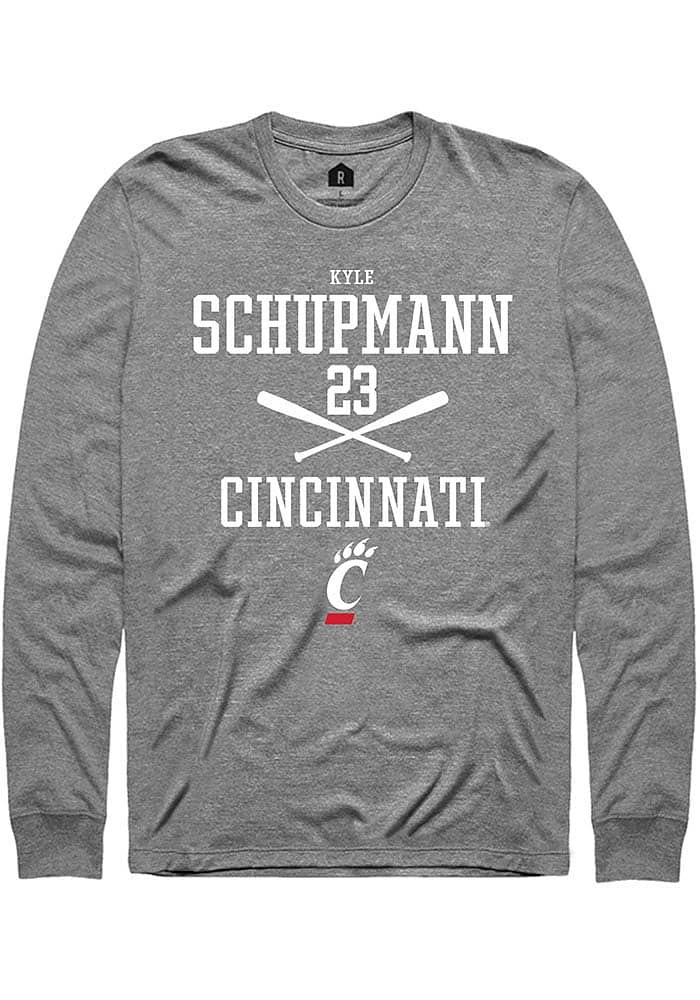 Kyle Schupmann  Cincinnati Bearcats Graphite Rally NIL Sport Icon Long Sleeve T Shirt