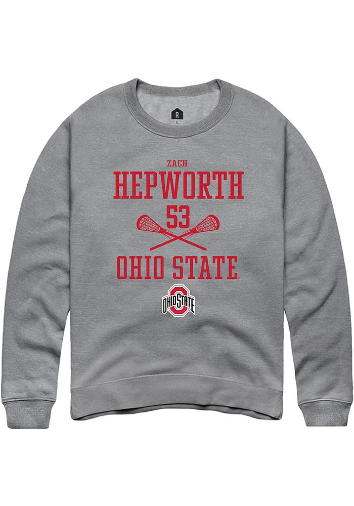 Zach Hepworth  Rally Ohio State Buckeyes Mens Graphite NIL Sport Icon Long Sleeve Crew Sweatshir..