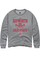 Zach Hepworth  Rally Ohio State Buckeyes Mens Graphite NIL Sport Icon Long Sleeve Crew Sweatshir..