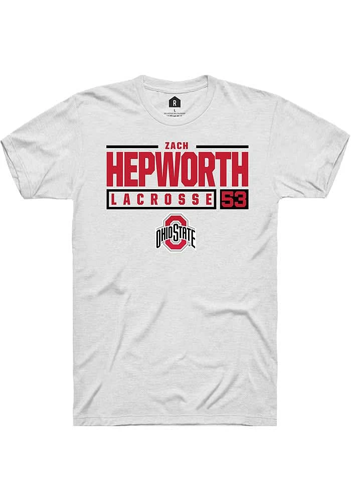 Zach Hepworth Ohio State Buckeyes Rally NIL Stacked Box Short Sleeve T Shirt