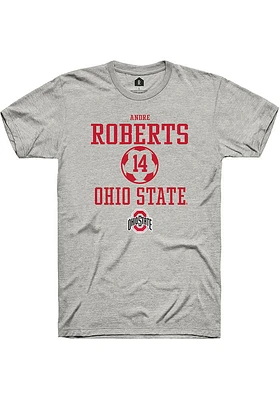 Andre Roberts  Ohio State Buckeyes Ash Rally NIL Sport Icon Short Sleeve T Shirt