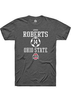 Andre Roberts  Ohio State Buckeyes Dark Grey Rally NIL Sport Icon Short Sleeve T Shirt