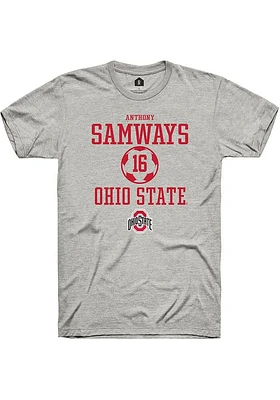 Anthony Samways  Ohio State Buckeyes Ash Rally NIL Sport Icon Short Sleeve T Shirt