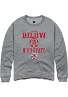 Ashton Bilow  Rally Ohio State Buckeyes Mens Graphite NIL Sport Icon Long Sleeve Crew Sweatshirt