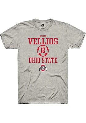 Deylen Vellios  Ohio State Buckeyes Ash Rally NIL Sport Icon Short Sleeve T Shirt