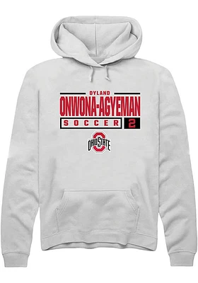 Dyland Onwona-Agyeman Rally Ohio State Buckeyes Mens NIL Stacked Box Long Sleeve Hoodie