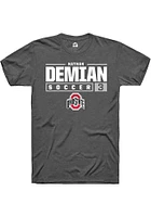 Nathan Demian  Ohio State Buckeyes Dark Grey Rally NIL Stacked Box Short Sleeve T Shirt