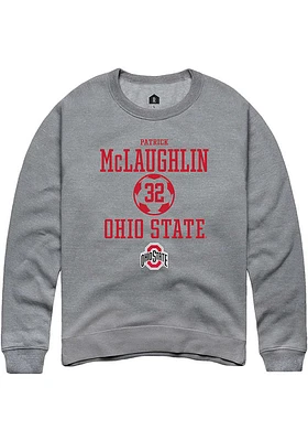 Patrick McLaughlin  Rally Ohio State Buckeyes Mens Graphite NIL Sport Icon Long Sleeve Crew Swea..