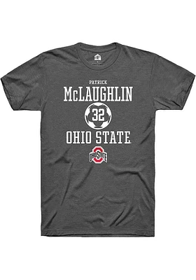 Patrick McLaughlin  Ohio State Buckeyes Dark Grey Rally NIL Sport Icon Short Sleeve T Shirt