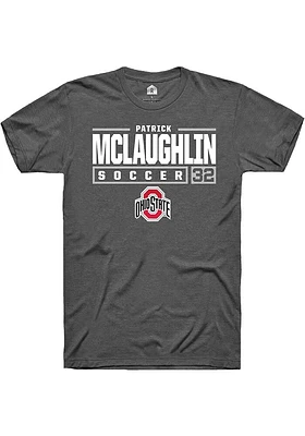 Patrick McLaughlin  Ohio State Buckeyes Dark Grey Rally NIL Stacked Box Short Sleeve T Shirt