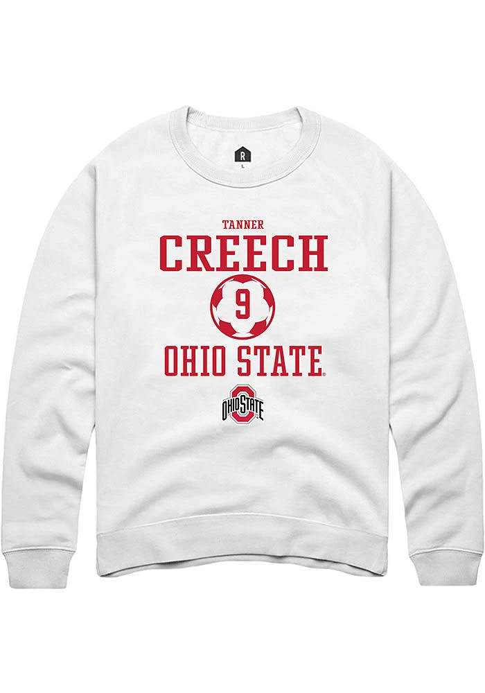 Tanner Creech Rally Ohio State Buckeyes Mens NIL Sport Icon Long Sleeve Crew Sweatshirt