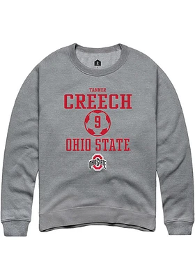 Tanner Creech  Rally Ohio State Buckeyes Mens Graphite NIL Sport Icon Long Sleeve Crew Sweatshir..