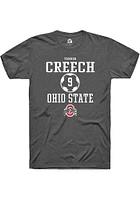 Tanner Creech  Ohio State Buckeyes Dark Grey Rally NIL Sport Icon Short Sleeve T Shirt