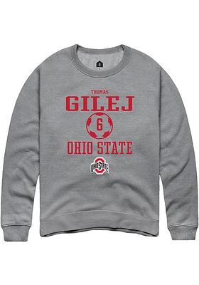 Thomas Gilej  Rally Ohio State Buckeyes Mens Graphite NIL Sport Icon Long Sleeve Crew Sweatshirt