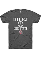 Thomas Gilej  Ohio State Buckeyes Dark Grey Rally NIL Sport Icon Short Sleeve T Shirt