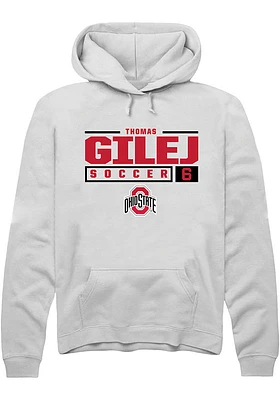 Thomas Gilej Rally Ohio State Buckeyes Mens NIL Stacked Box Long Sleeve Hoodie