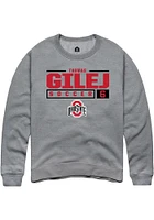 Thomas Gilej  Rally Ohio State Buckeyes Mens Graphite NIL Stacked Box Long Sleeve Crew Sweatshir..