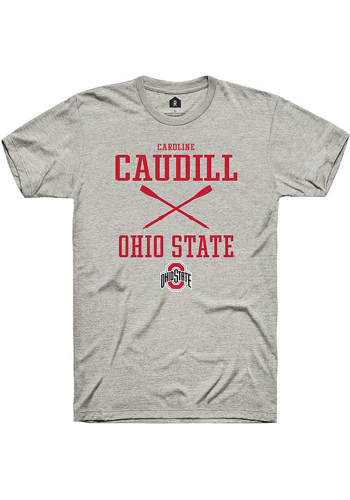 Caroline Caudill  Ohio State Buckeyes Ash Rally NIL Sport Icon Short Sleeve T Shirt