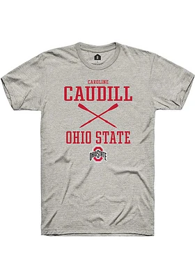 Caroline Caudill  Ohio State Buckeyes Ash Rally NIL Sport Icon Short Sleeve T Shirt