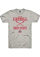 Caroline Caudill  Ohio State Buckeyes Ash Rally NIL Sport Icon Short Sleeve T Shirt