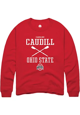 Caroline Caudill  Rally Ohio State Buckeyes Mens Red NIL Sport Icon Long Sleeve Crew Sweatshirt