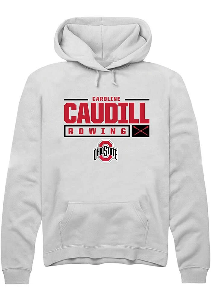 Caroline Caudill Rally Ohio State Buckeyes Mens NIL Stacked Box Long Sleeve Hoodie