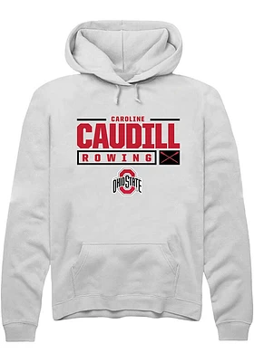 Caroline Caudill Rally Ohio State Buckeyes Mens NIL Stacked Box Long Sleeve Hoodie