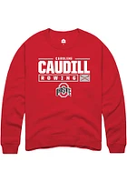 Caroline Caudill  Rally Ohio State Buckeyes Mens Red NIL Stacked Box Long Sleeve Crew Sweatshirt