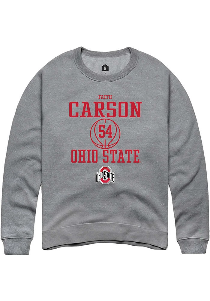 Faith Carson  Rally Ohio State Buckeyes Mens Graphite NIL Sport Icon Long Sleeve Crew Sweatshirt